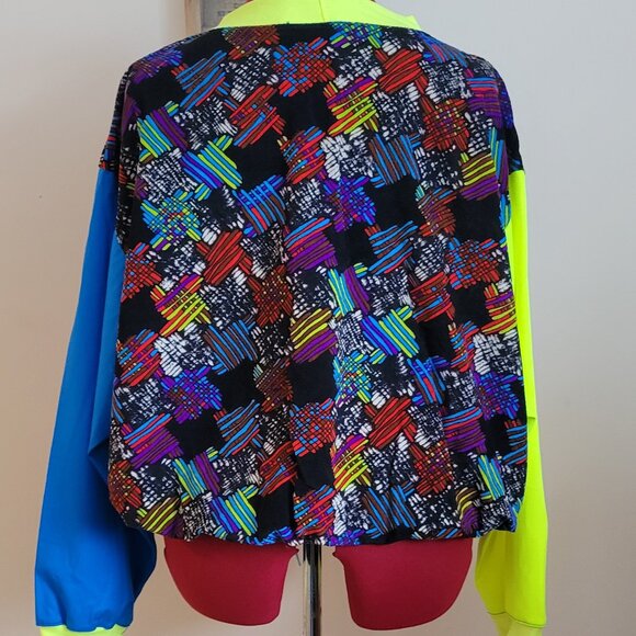 Handmade Neon/Multi Cropped Crew Neck - Picture 2 of 3